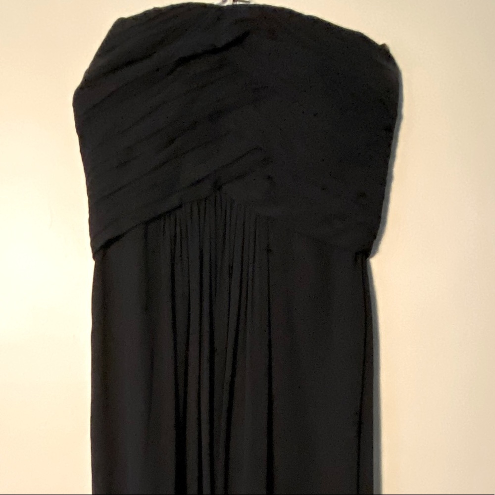 Monique Lhuillier Black Strapless Bridemaid Dress